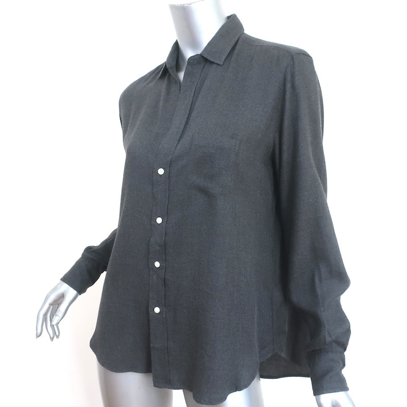 Frank &amp; Eileen Eileen Shirt Dark Gray Modal Size Extra Small Long Sleeve Top