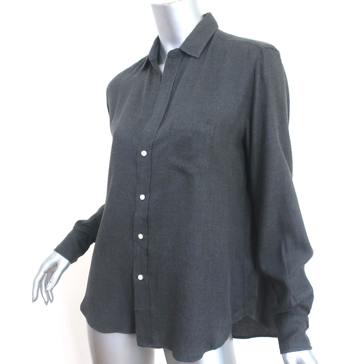 Frank &amp; Eileen Eileen Shirt Dark Gray Modal Size Extra Small Long Sleeve Top