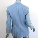 Veronica Beard Miller Denim Dickey Jacket Blue Size 2 Double Breasted Blazer