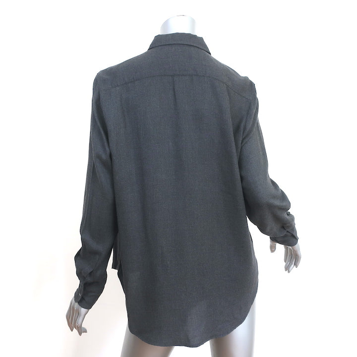 Frank &amp; Eileen Eileen Shirt Dark Gray Modal Size Extra Small Long Sleeve Top