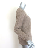 Ralph Lauren Collection Cable Knit Cashmere Sweater Taupe Size Medium