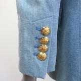 Veronica Beard Miller Denim Dickey Jacket Blue Size 2 Double Breasted Blazer
