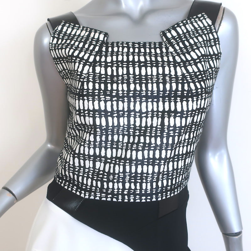 Roland Mouret Colorblock Asymmetric Sheath Dress White/Black Size US 8