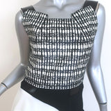 Roland Mouret Colorblock Asymmetric Sheath Dress White/Black Size US 8