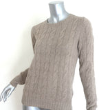 Ralph Lauren Collection Cable Knit Cashmere Sweater Taupe Size Medium