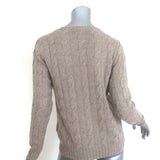 Ralph Lauren Collection Cable Knit Cashmere Sweater Taupe Size Medium