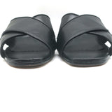 Manolo Blahnik Otawi Crisscross Mules Black Leather Size 41 Open Toe Sandals