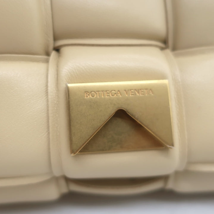 Bottega Veneta Maxi Padded Chain Cassette Bag Beige Intrecciato Leather NEW