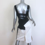 Roland Mouret Colorblock Asymmetric Sheath Dress White/Black Size US 8
