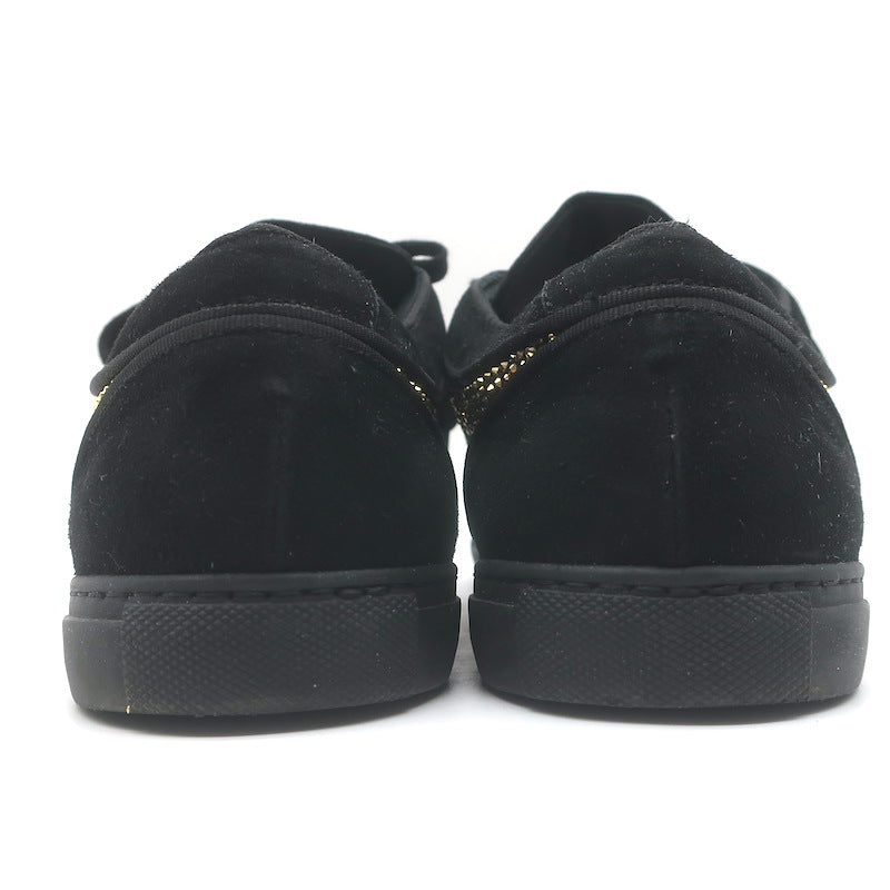 Louis Leeman Crystal-Embellished Low Top Sneakers Black/Gold Suede Size 44