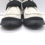 Prada Calf Hair Hiking Boots Cream Size 40 Front-Strap Ankle Boots