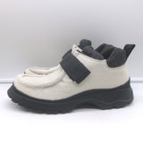 Prada Calf Hair Hiking Boots Cream Size 40 Front-Strap Ankle Boots