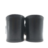 Manolo Blahnik Otawi Crisscross Mules Black Leather Size 41 Open Toe Sandals