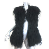 Moncler Karen Sheep Fur Down Puffer Vest Black Size 1