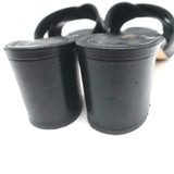 Manolo Blahnik Otawi Crisscross Mules Black Leather Size 41 Open Toe Sandals