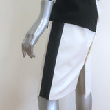 Roland Mouret Colorblock Asymmetric Sheath Dress White/Black Size US 8