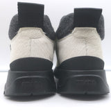 Prada Calf Hair Hiking Boots Cream Size 40 Front-Strap Ankle Boots