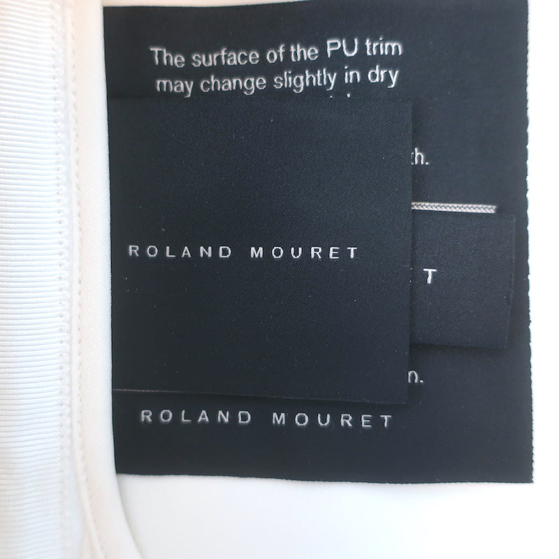 Roland Mouret Colorblock Asymmetric Sheath Dress White/Black Size US 8