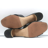 Manolo Blahnik Otawi Crisscross Mules Black Leather Size 41 Open Toe Sandals