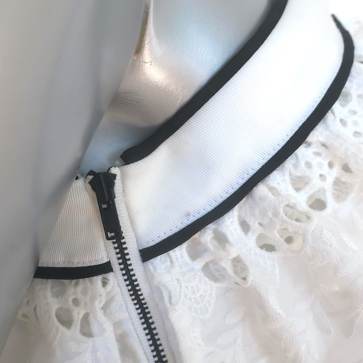 Self-Portrait Broderie Anglaise One-Shoulder Frill Top White Size US 6