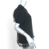 Simone Rocha Tulle Overlay Puff Sleeve Top Black Size Extra Small