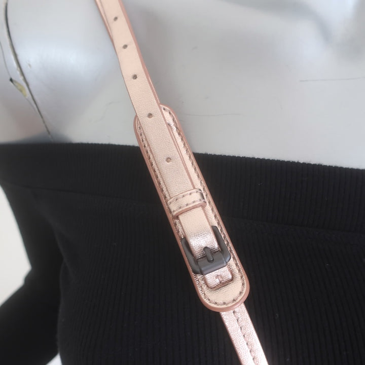 Bottega Veneta Nodini Crossbody Bag Rose Gold Metallic Intrecciato Leather