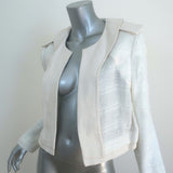 Chloe Open-Front Jacket Cream Embellished Cotton-Blend Size 40