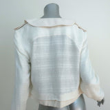 Chloe Open-Front Jacket Cream Embellished Cotton-Blend Size 40