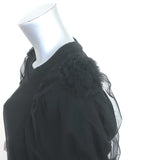 Simone Rocha Tulle Overlay Puff Sleeve Top Black Size Extra Small