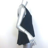 Zimmermann Halter Neck Swing Tank Top Navy Ruffled Silk Size 0