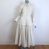 Bottega Veneta Layered Shirtdress Seashell Cotton Size 40 Zip-Front Midi Dress