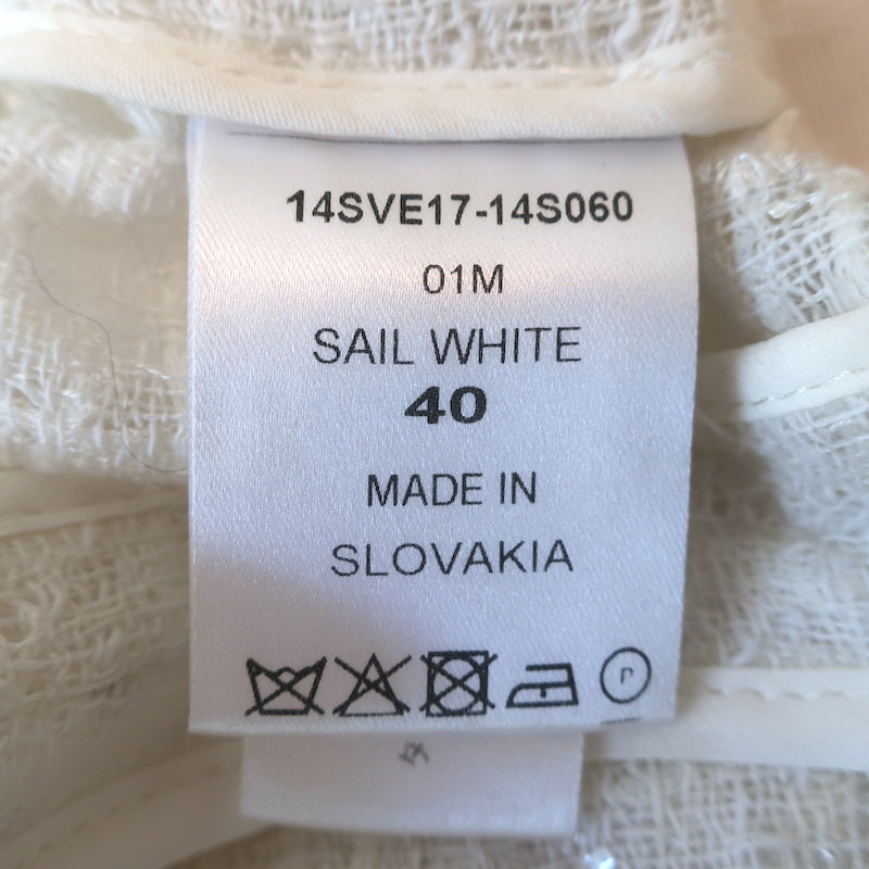 Chloe Open-Front Jacket Cream Embellished Cotton-Blend Size 40