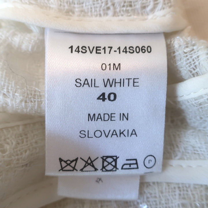 Chloe Open-Front Jacket Cream Embellished Cotton-Blend Size 40