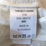 Chloe Open-Front Jacket Cream Embellished Cotton-Blend Size 40