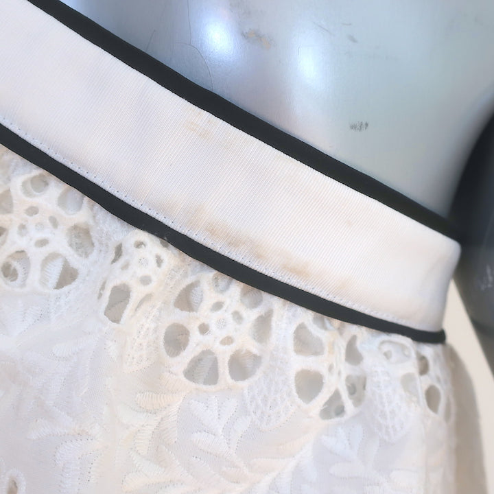 Self-Portrait Broderie Anglaise One-Shoulder Frill Top White Size US 6