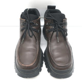 Prada Tyrolean Brixxen Lace-Up Hiking Boots Dark Brown Leather Size 7.5