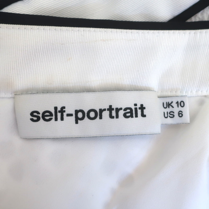 Self-Portrait Broderie Anglaise One-Shoulder Frill Top White Size US 6