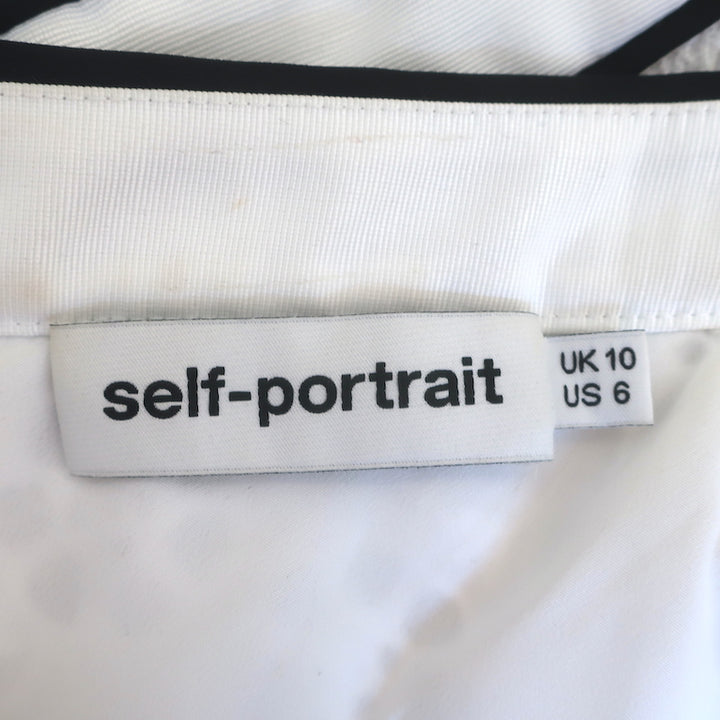Self-Portrait Broderie Anglaise One-Shoulder Frill Top White Size US 6