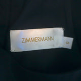 Zimmermann Halter Neck Swing Tank Top Navy Ruffled Silk Size 0