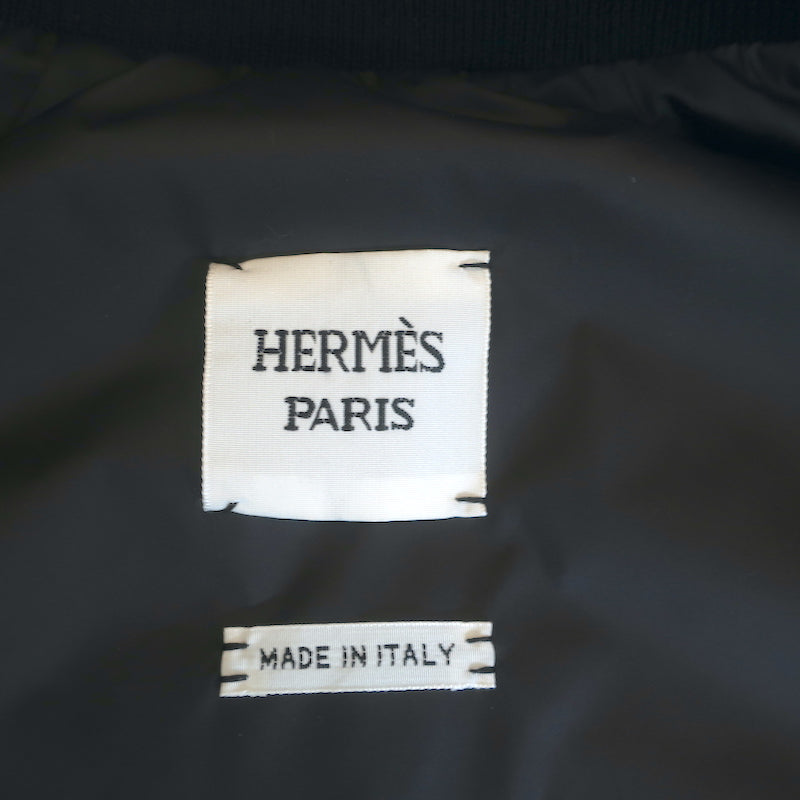 Hermes Quilted Gilet Down Puffer Vest Black Size 38