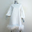 Huishan Zhang Poppy Mini Dress White Feather-Trimmed Crepe Size US 6