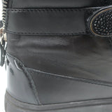 Giuseppe Zanotti Coby Crystal-Strap High Top Sneakers Black Leather Size 42