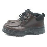Prada Tyrolean Brixxen Lace-Up Hiking Boots Dark Brown Leather Size 7.5