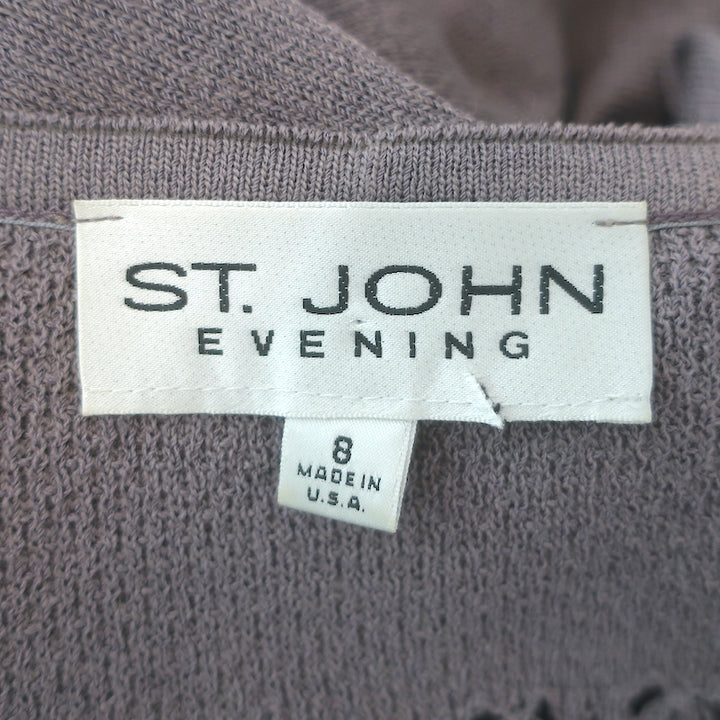St. John Evening Sequined Cardigan &amp; Pull-On Pants Set Lavender Size 8/10