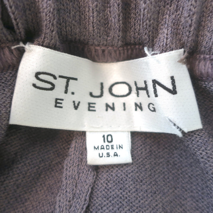 St. John Evening Sequined Cardigan &amp; Pull-On Pants Set Lavender Size 8/10