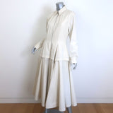 Bottega Veneta Layered Shirtdress Seashell Cotton Size 40 Zip-Front Midi Dress