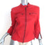 R13 Cafe Racer Cropped Biker Jacket Red Leather Size Large