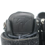 Giuseppe Zanotti Coby Crystal-Strap High Top Sneakers Black Leather Size 42