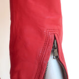 R13 Cafe Racer Cropped Biker Jacket Red Leather Size Large