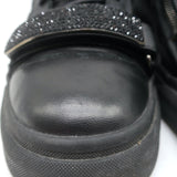 Giuseppe Zanotti Coby Crystal-Strap High Top Sneakers Black Leather Size 42